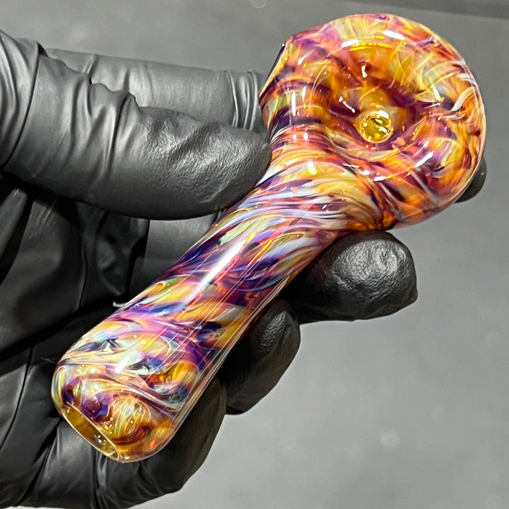 Multi-Colored Purple Pipe & Case Combo Glass Pipe Jedi Glassworks