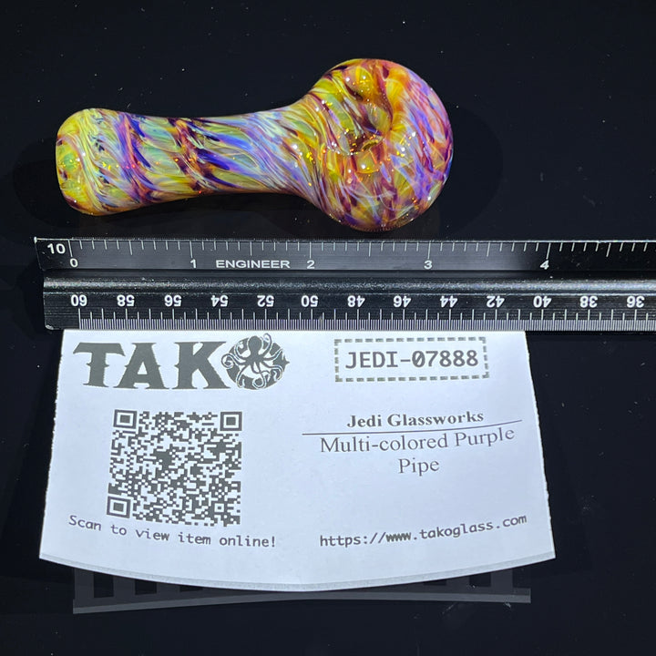 Multi-colored Purple Pipe Glass Pipe Jedi Glassworks