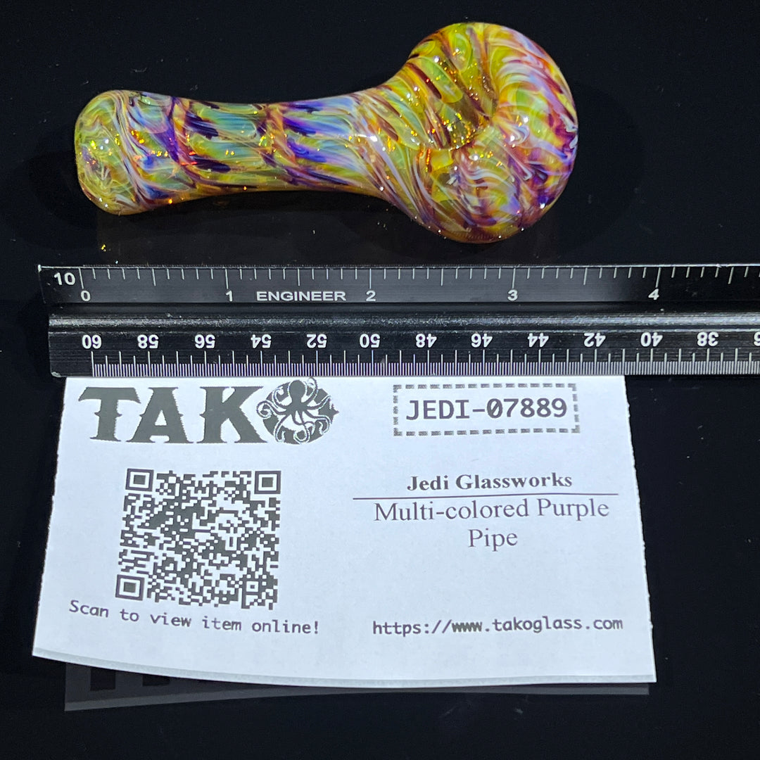 Multi-colored Purple Pipe Glass Pipe Jedi Glassworks