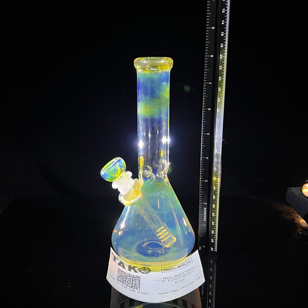 8" Fumed Beaker Bong Glass Pipe Mary Jane's Glass   