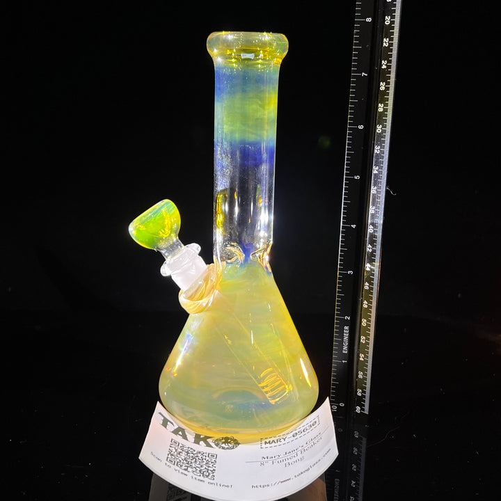 8" Fumed Beaker Bong Glass Pipe Mary Jane's Glass   