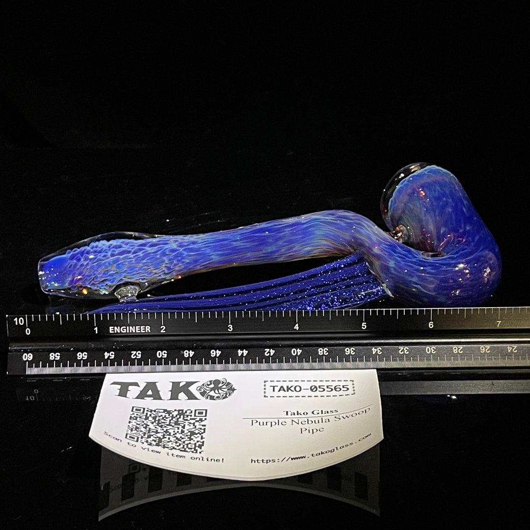 Purple Nebula Swoop Pipe Glass Pipe Tako Glass   