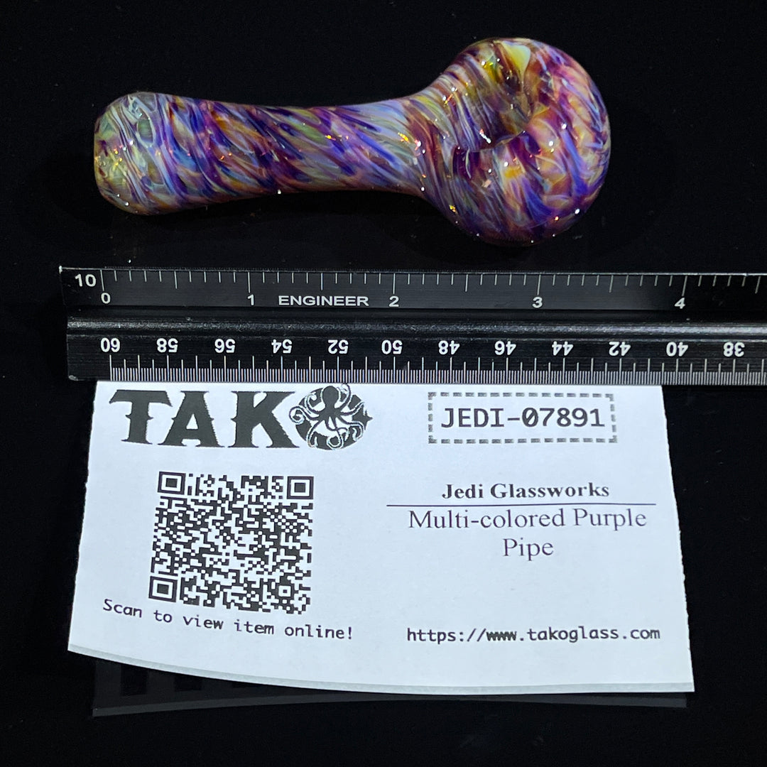 Multi-colored Purple Pipe Glass Pipe Jedi Glassworks