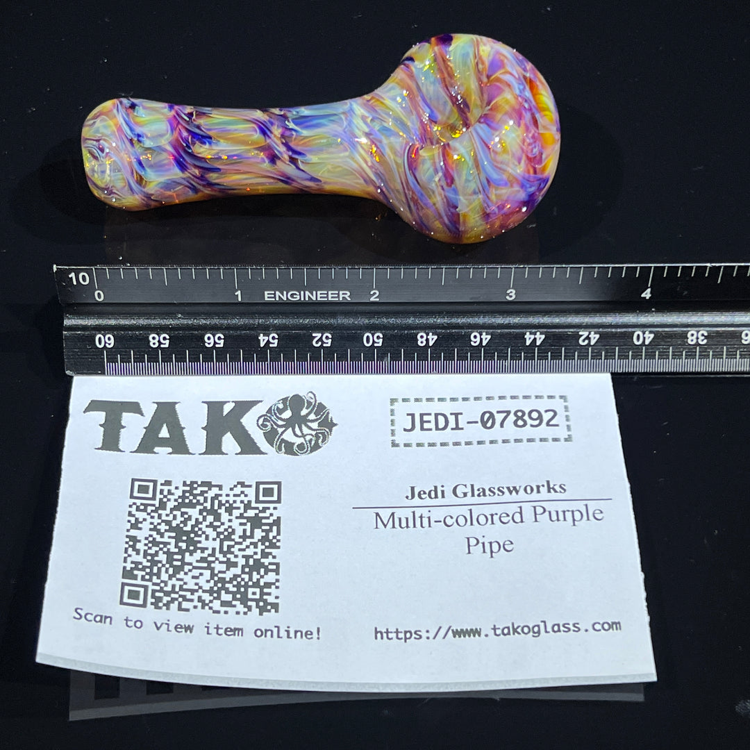 Multi-colored Purple Pipe Glass Pipe Jedi Glassworks