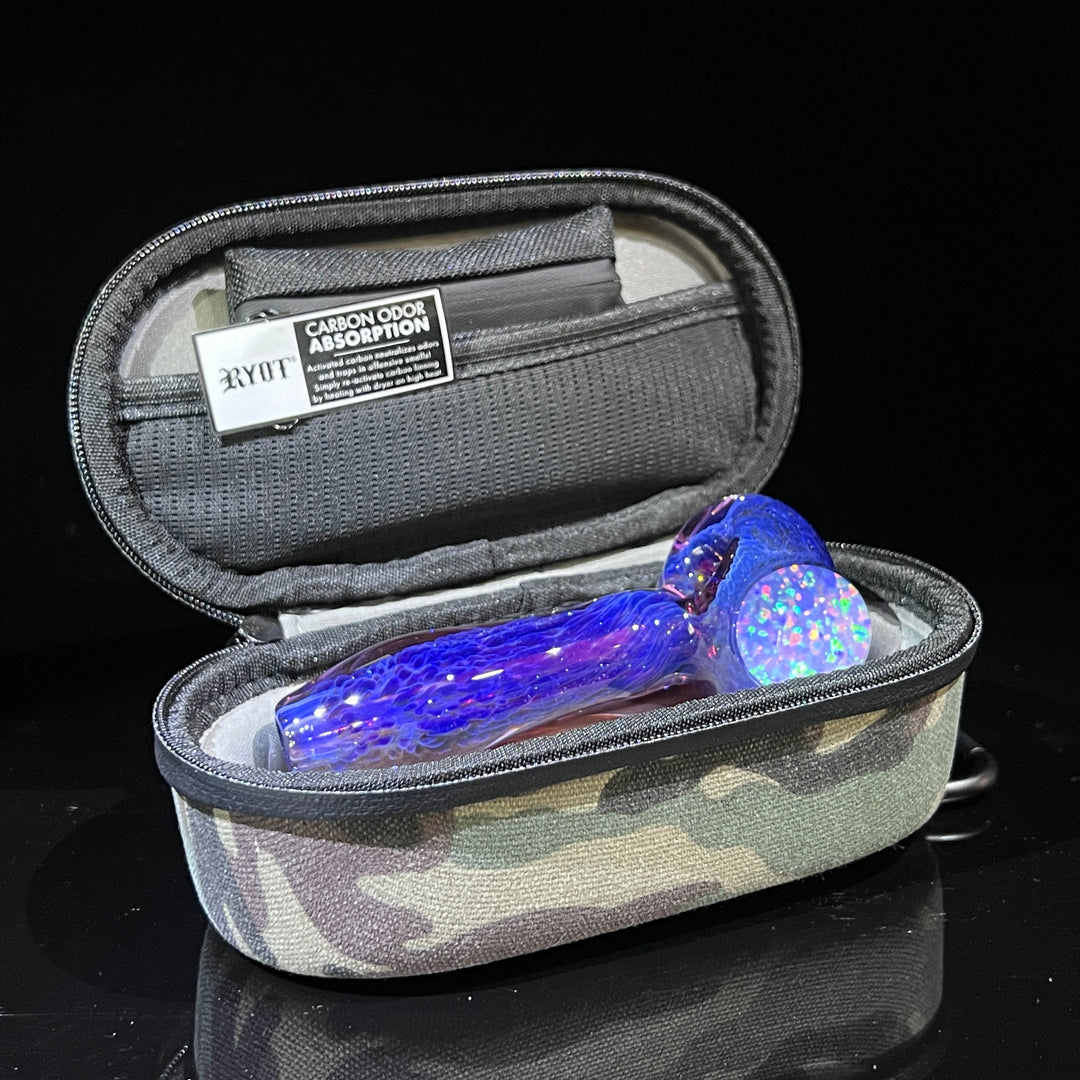 Purple Plasma Pipe with Huge Opal Coin + Case Combo Glass Pipe Tako Glass   