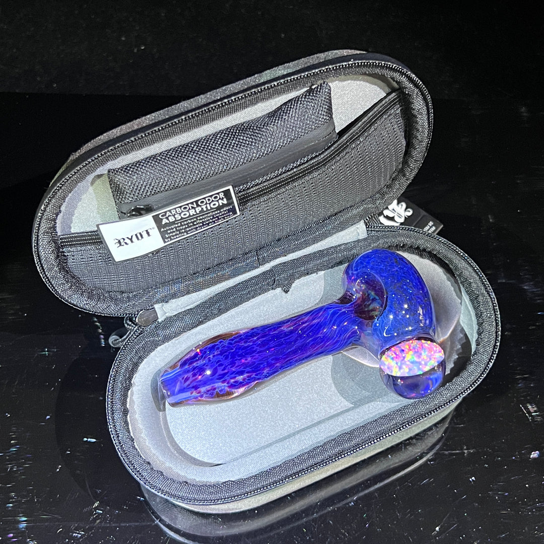 Purple Plasma Pipe with Huge Opal Coin + Case Combo Glass Pipe Tako Glass   