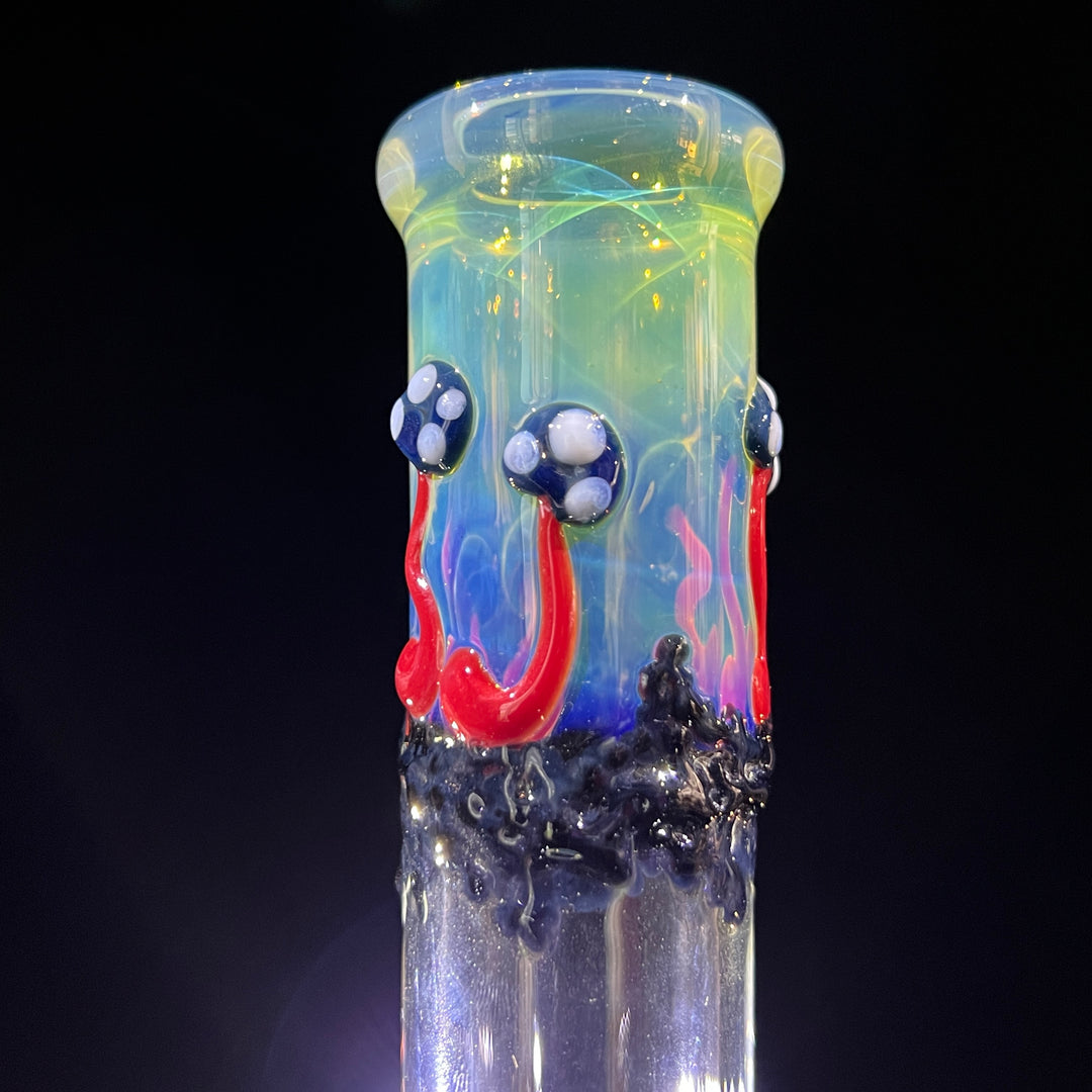 11" Silver Fumed Mushroom Beaker Bong Glass Pipe Mary Jane's Glass   