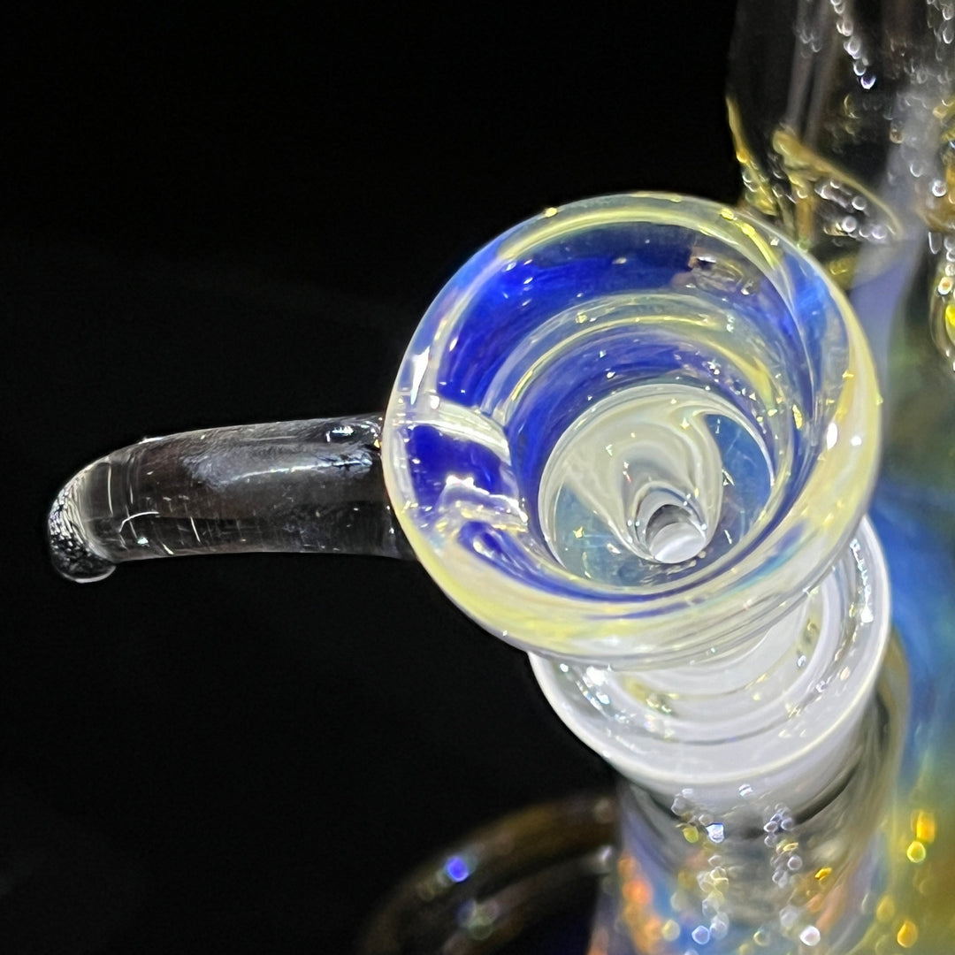 12" Ripple Fume Beaker Bong + Pull Slide Combo Glass Pipe TG   