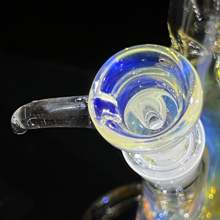 Lustrous Iridescent Bong 13" + Pull Slide Combo Glass Pipe TG   