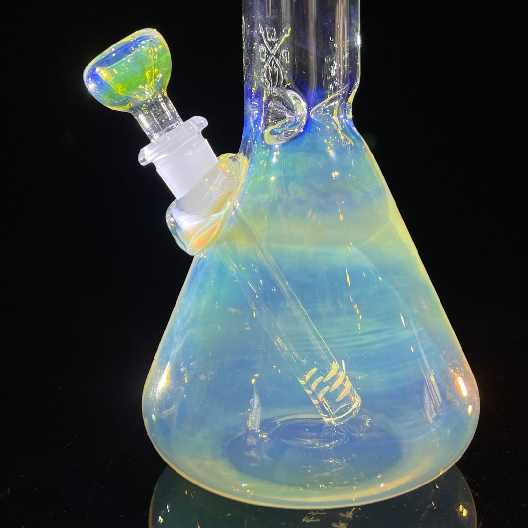 11" Silver Fumed Mushroom Beaker Bong Glass Pipe Mary Jane's Glass   