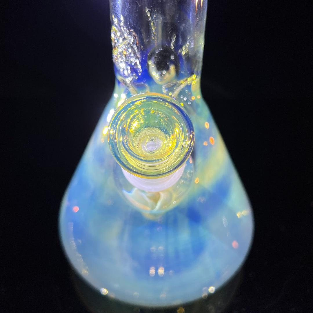 11" Silver Fumed Mushroom Beaker Bong Glass Pipe Mary Jane's Glass   