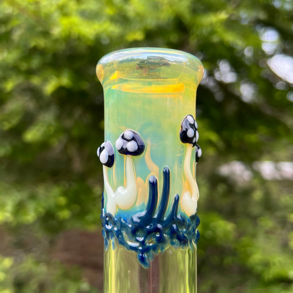 11" Silver Fumed Mushroom Beaker Bong Glass Pipe Mary Jane's Glass   