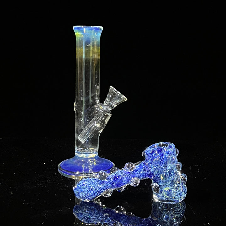 Mini Bong + Ocean Blue Hammer Combo Glass Pipe Mary Jane's Glass