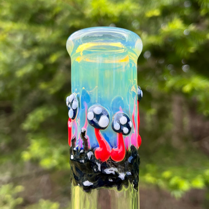 11" Silver Fumed Mushroom Beaker Bong Glass Pipe Mary Jane's Glass   