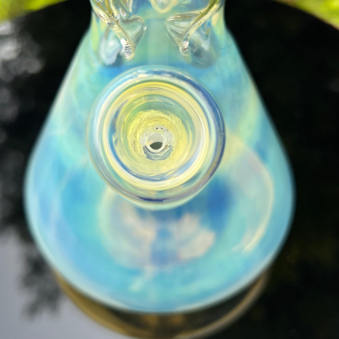 11" Silver Fumed Mushroom Beaker Bong Glass Pipe Mary Jane's Glass   