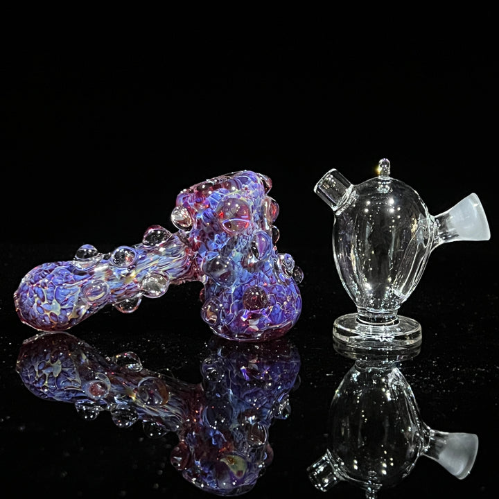 Martian Bubbler + Purple Marble hammer Combo Glass Pipe TG