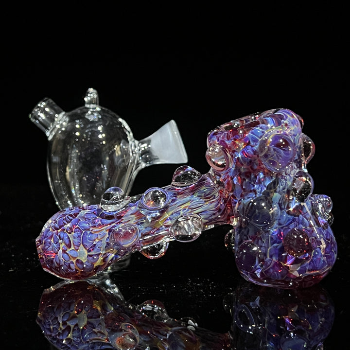 Martian Bubbler + Purple Marble hammer Combo Glass Pipe TG