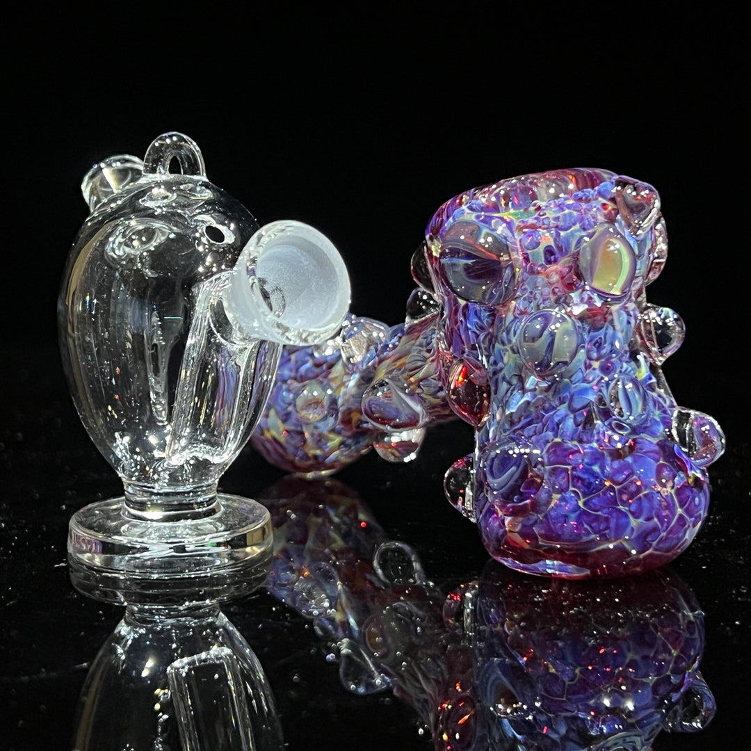 Martian Bubbler + Purple Marble hammer Combo Glass Pipe TG