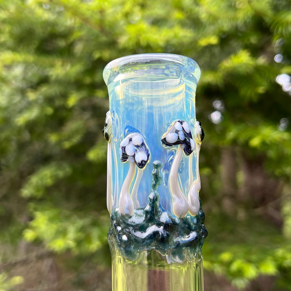 12" Silver Fumed Mushroom Beaker Bong Glass Pipe Mary Jane's Glass   