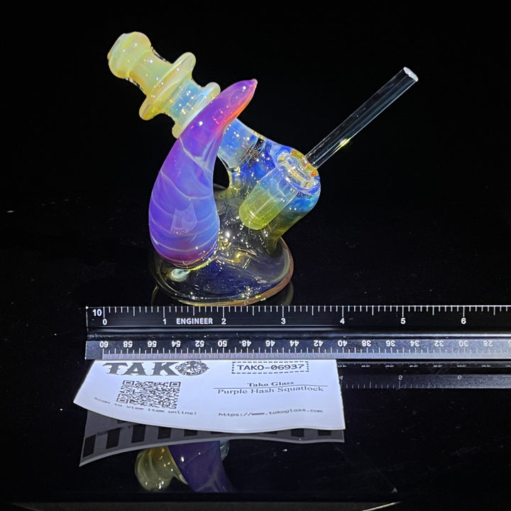 Purple Hash Squatlock Glass Pipe Tako Glass   