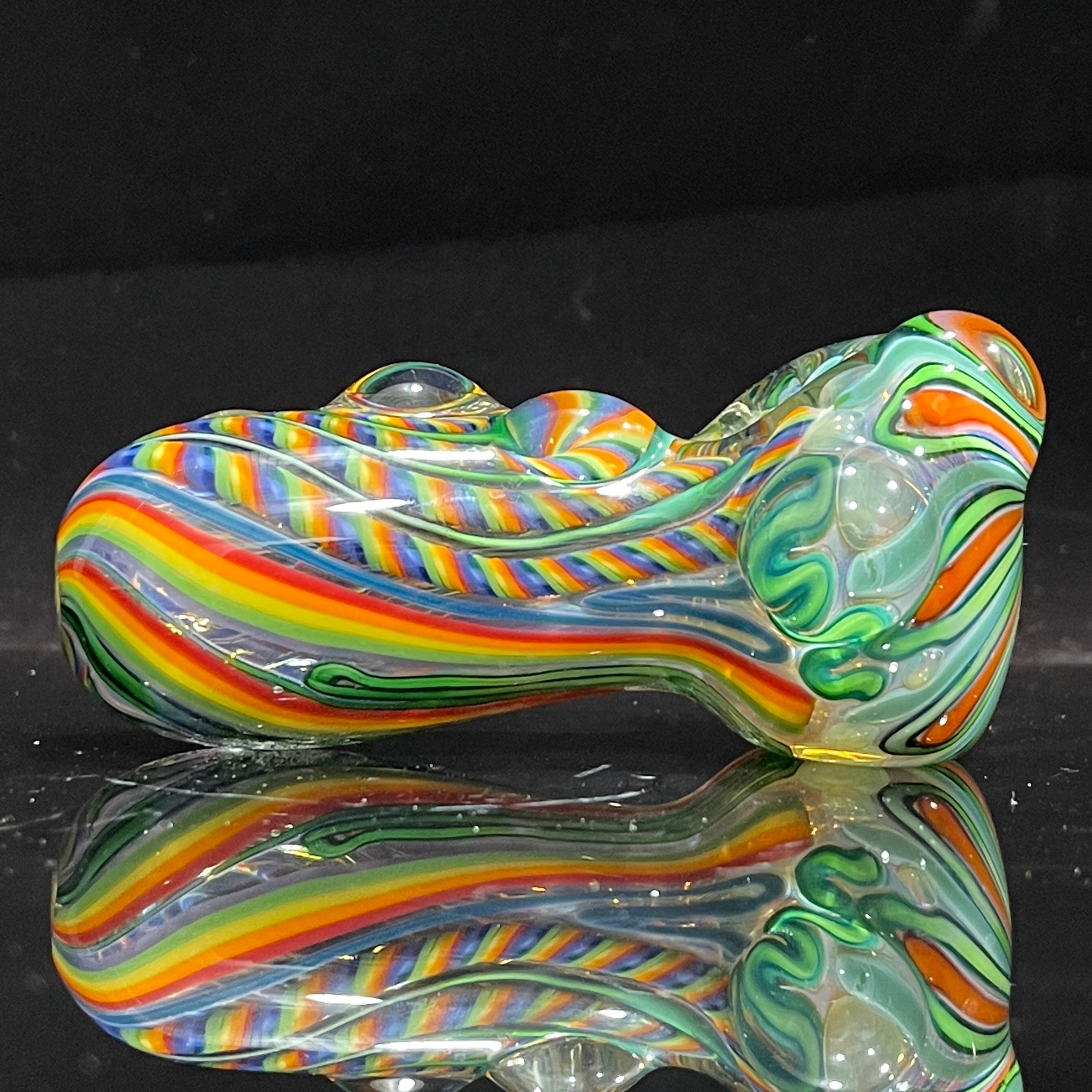 Inside out, frit, borosilicate glass pipe hot