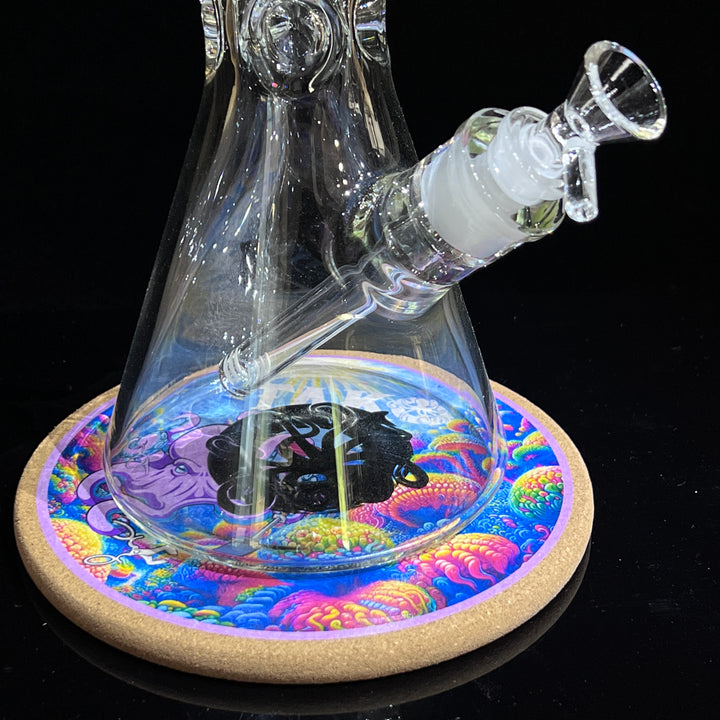 9 mm TAKO Label Beaker Bong Black-18" + Mood Matt Combo Glass Pipe TG   