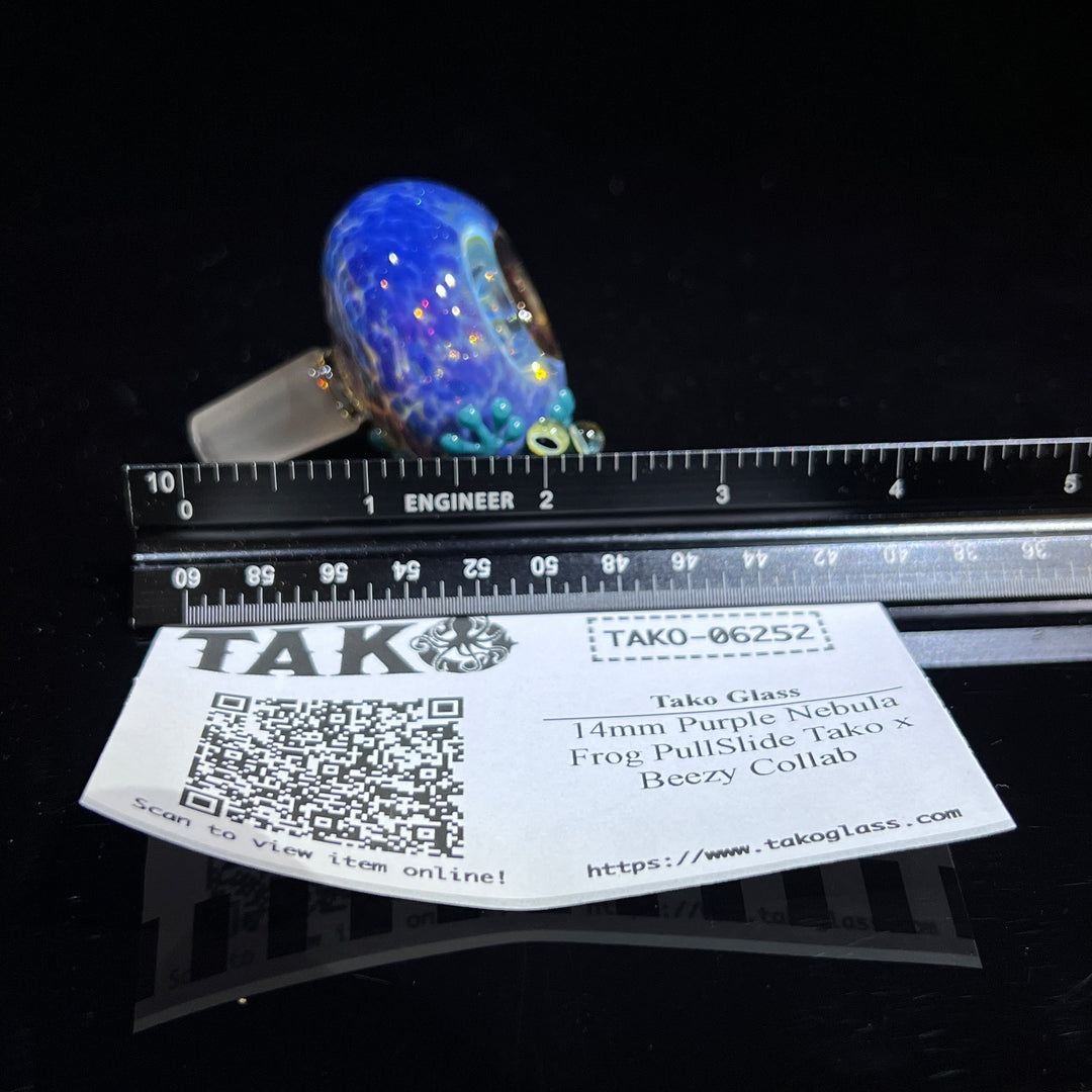 14mm Purple Nebula Frog PullSlide Tako x Beezy Collab Accessory Tako Glass   