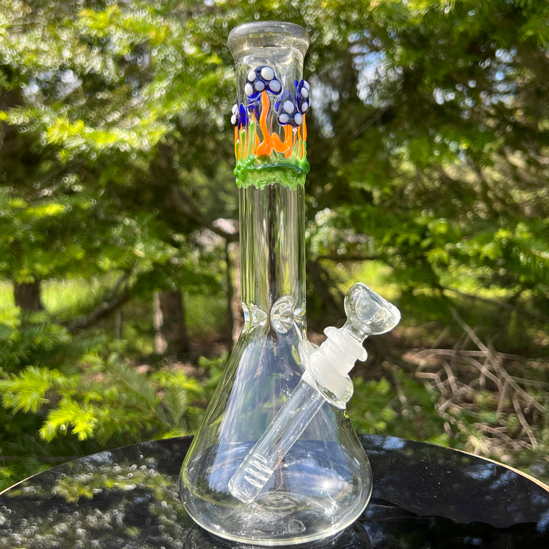 10" Mushroom Beaker Bong Glass Pipe Mary Jane's Glass   