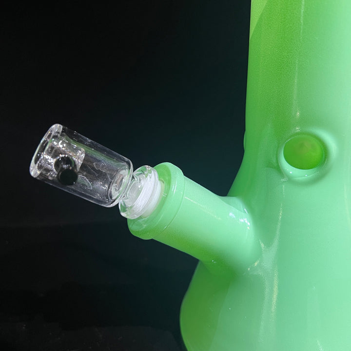 Bright Green 8.5" Thick 9 mm Bong + Bonus Pullslides combo Glass Pipe TG   