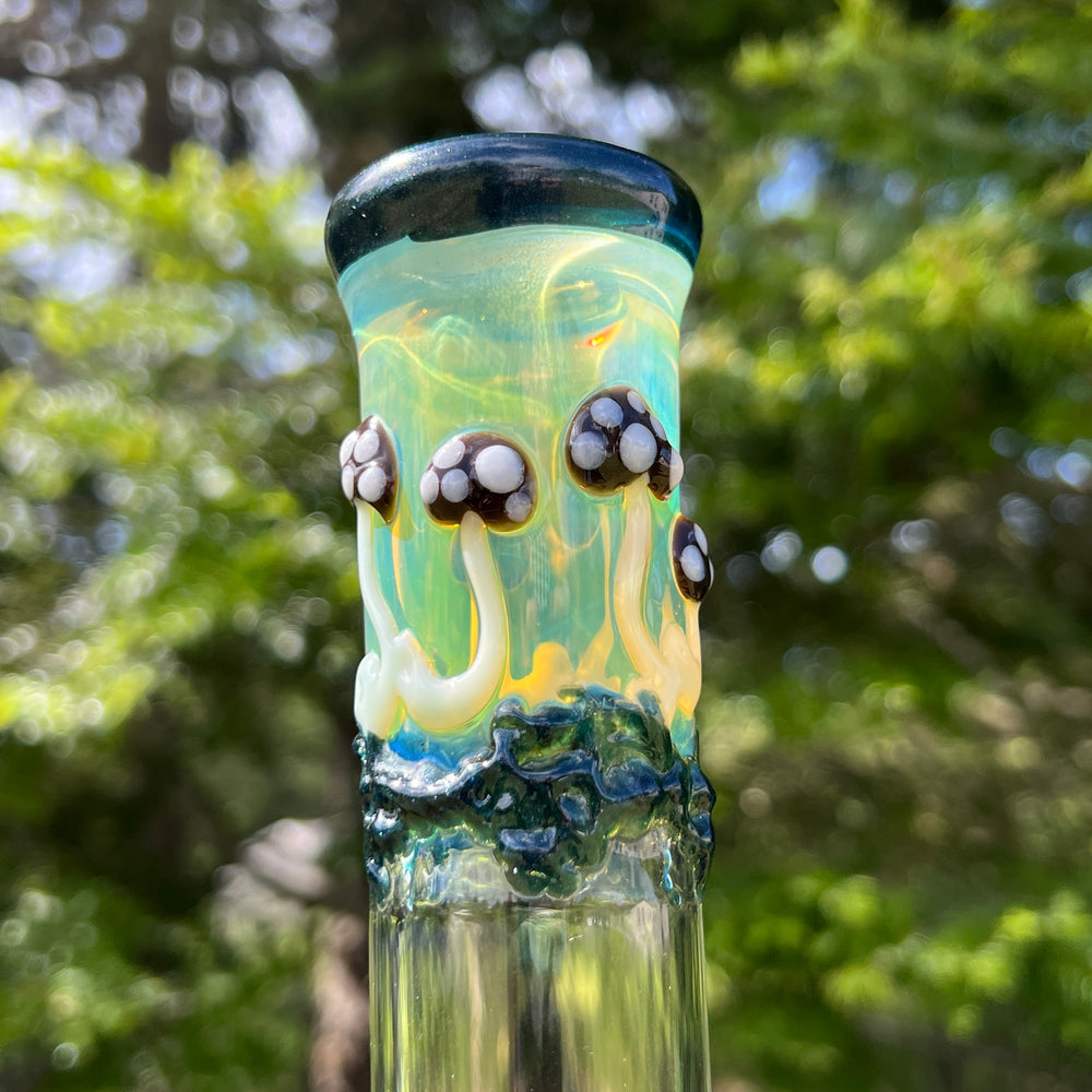 11" Fumed Mushroom Beaker Bong Glass Pipe Mary Jane's Glass   