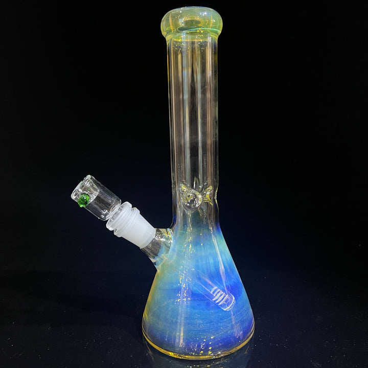 10" Fume Beaker Bong + Bonus Pullslide Combo Glass Pipe TG   