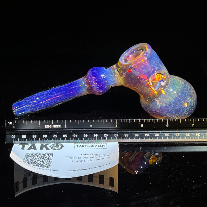 Purple Nebula 14 mm Dewar Dab Hammer Glass Pipe Tako Glass   