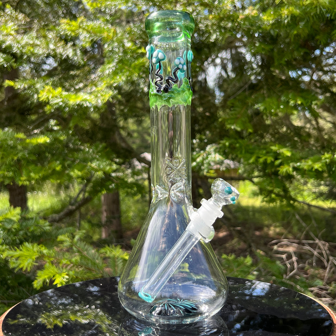 11" Mushroom Swirl Beaker Bong Glass Pipe Mary Jane's Glass   