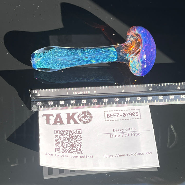 Blue Frit Pipe Glass Pipe Beezy Glass