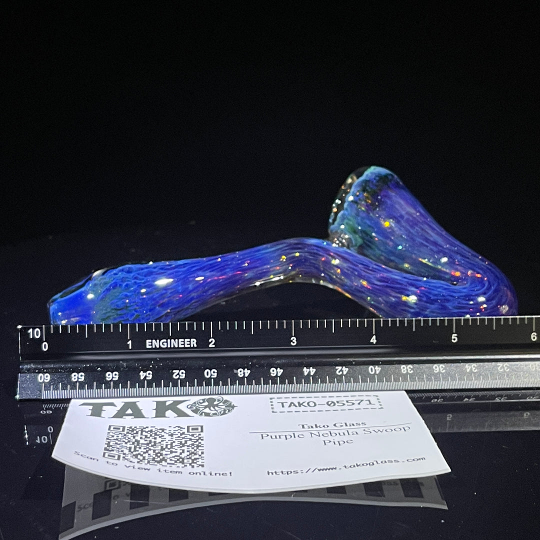 Purple Nebula Swoop Pipe Glass Pipe Tako Glass   