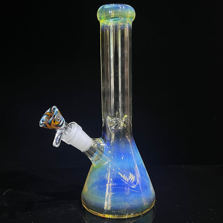 10" Fume Beaker Bong + Bonus Pullslide Combo Glass Pipe TG   