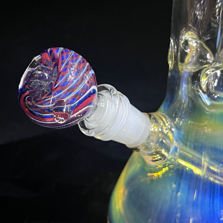 50 X 5 Fumed Beaker Bong 10" + Pull Slide Combo Glass Pipe TG   