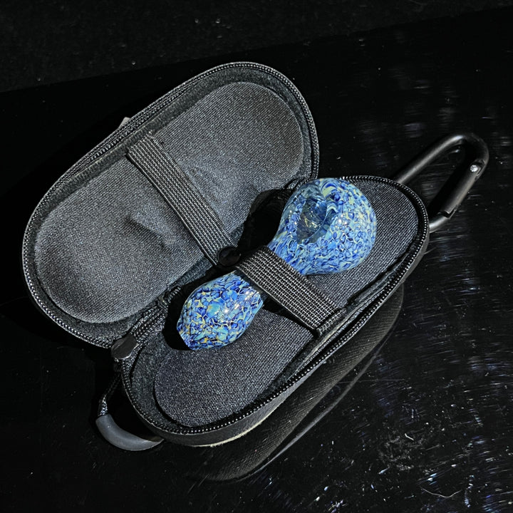 Blue Peanut Pipes + Case Combo Glass Pipe TG   