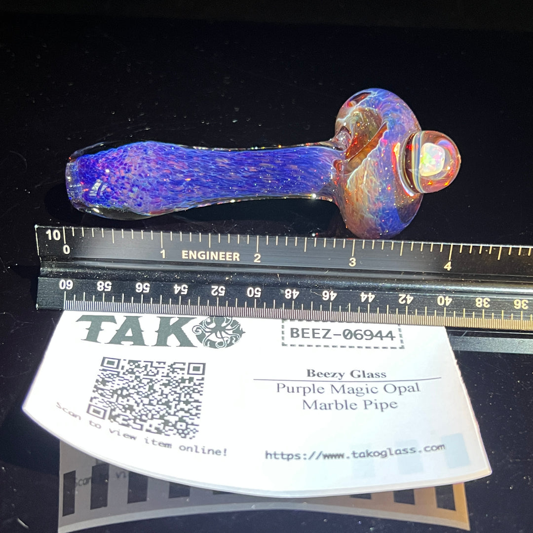 Purple Magic Opal Marble Pipe Glass Pipe Beezy Glass   