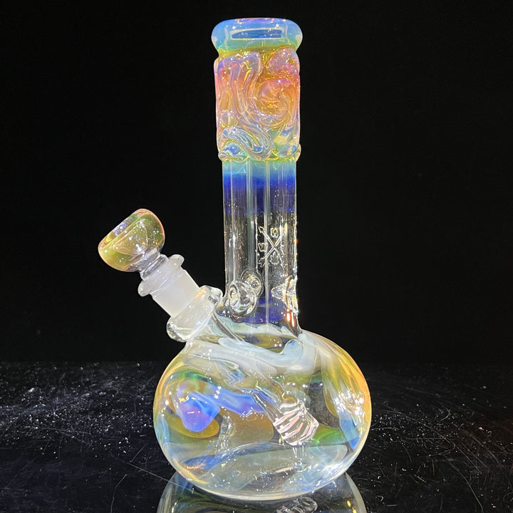 8" Fumed Bubble Bong Glass Pipe Mary Jane's Glass   