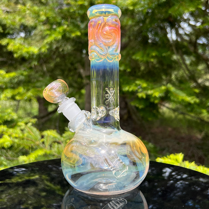 8" Fumed Bubble Bong Glass Pipe Mary Jane's Glass   