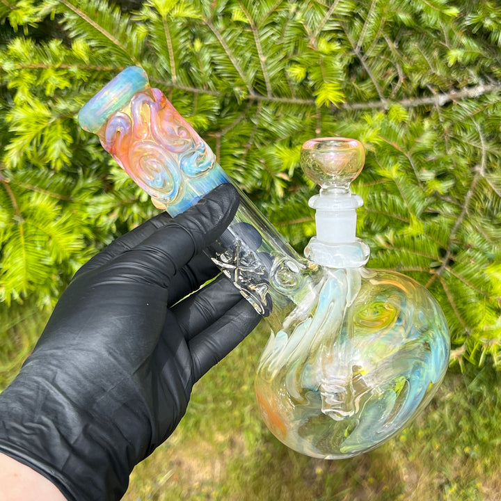 8" Fumed Bubble Bong Glass Pipe Mary Jane's Glass   