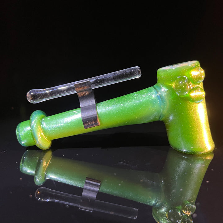 Green Stardust Ghost Hash Hammer Glass Pipe KOP Glass   