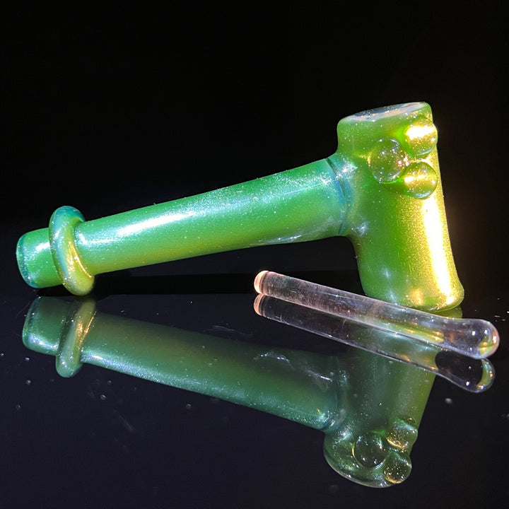 Green Stardust Ghost Hash Hammer Glass Pipe KOP Glass   