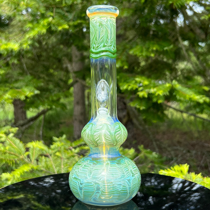 9" Fumed Bubble Bong Glass Pipe Mary Jane's Glass   