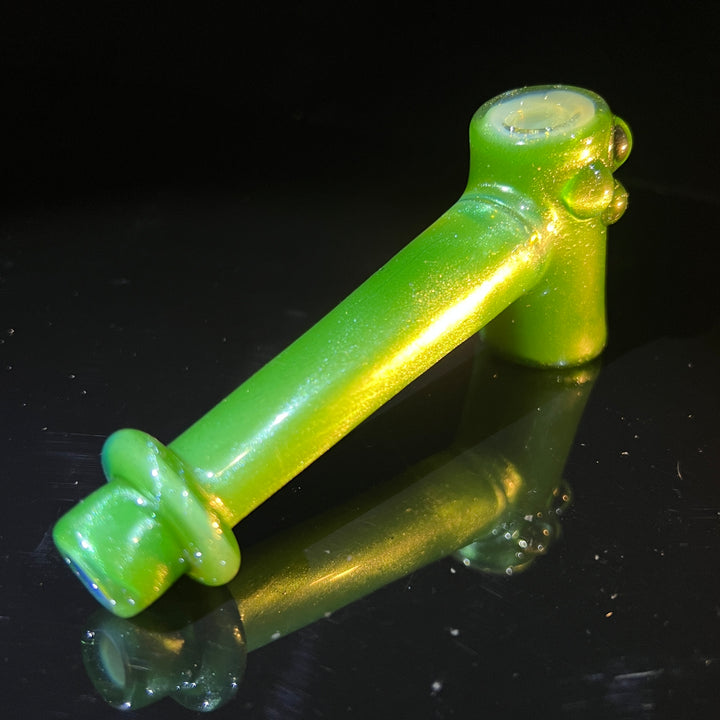 Green Stardust Ghost Hash Hammer Glass Pipe KOP Glass   