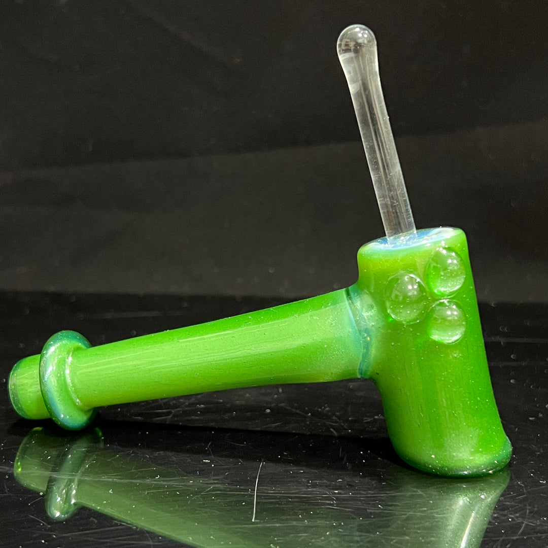 Green Stardust Ghost Hash Hammer Glass Pipe KOP Glass   