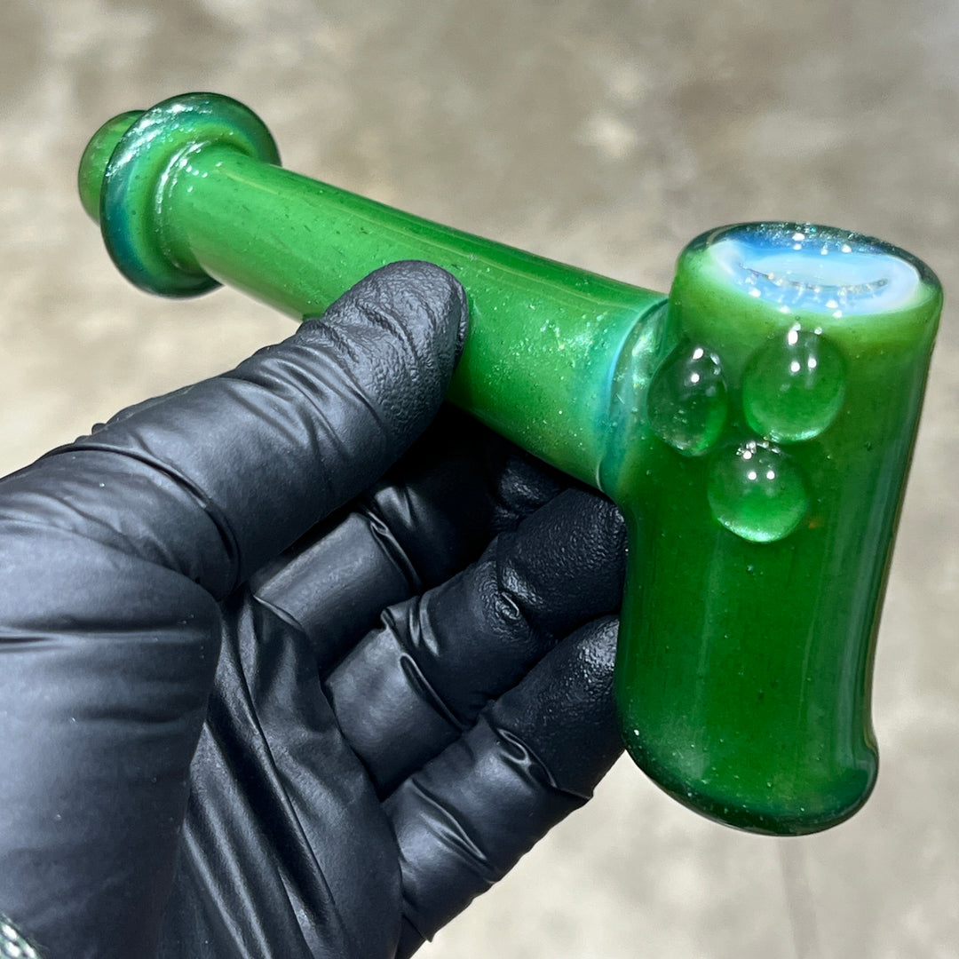 Green Stardust Ghost Hash Hammer Glass Pipe KOP Glass   