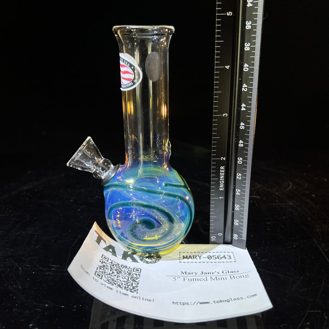 5" Fumed Mini Bong Glass Pipe Mary Jane's Glass   