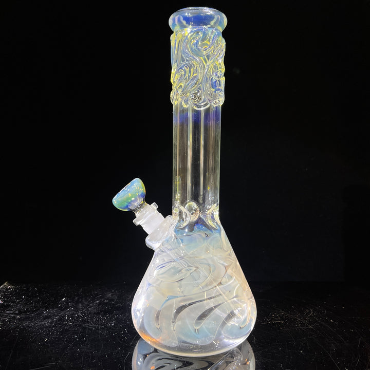 10" Fumed Twist Beaker Bong Glass Pipe Mary Jane's Glass   